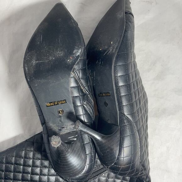 Black Croc Embossed Faux Leather Pointy Toe side zip boots Size 8 from Hypnotic - Picture 7 of 9